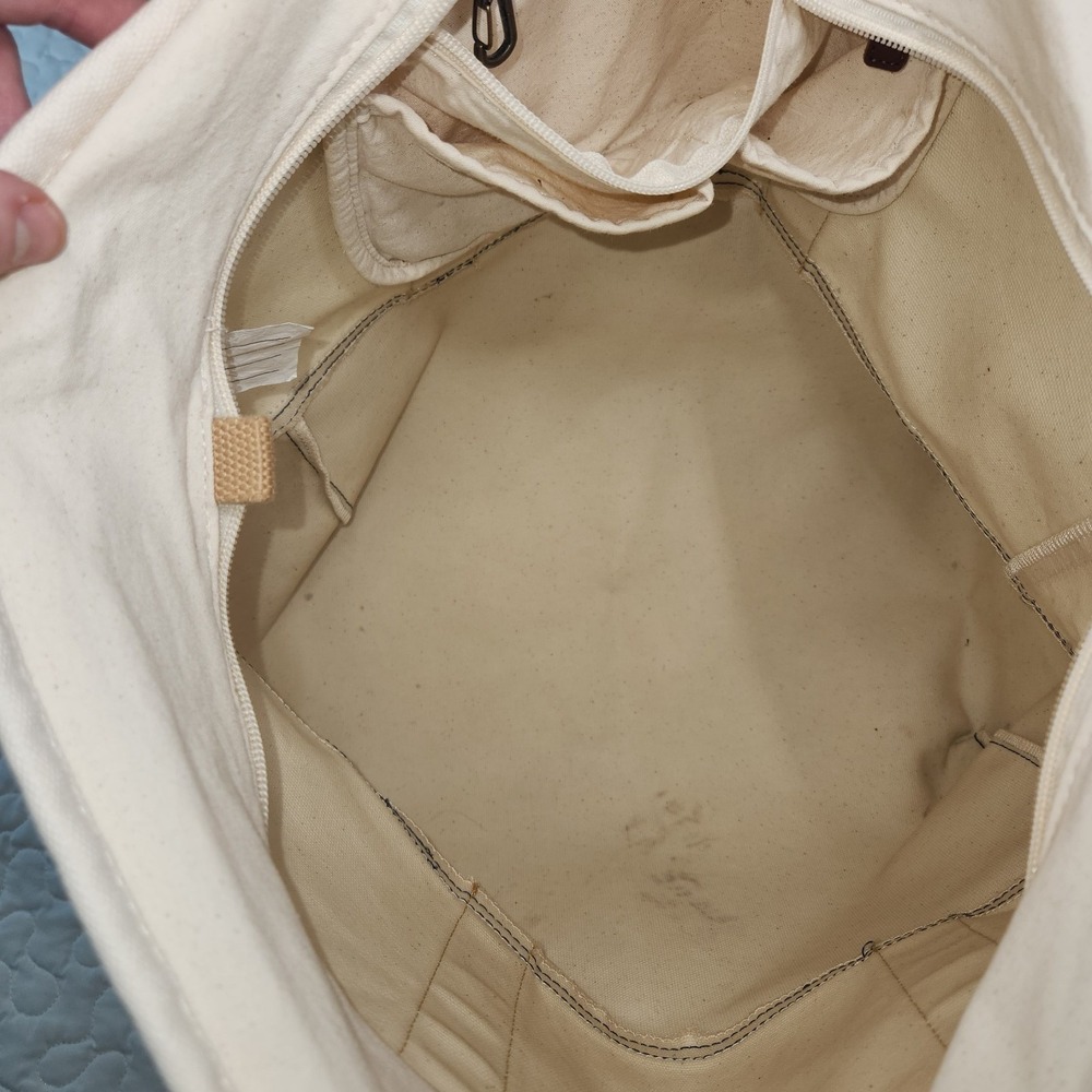 L L Bean Nor'easter Tote Navy/Creme Weather Resistant Boat Bag/Strap CLEAN BIG - Picture 13 of 14
